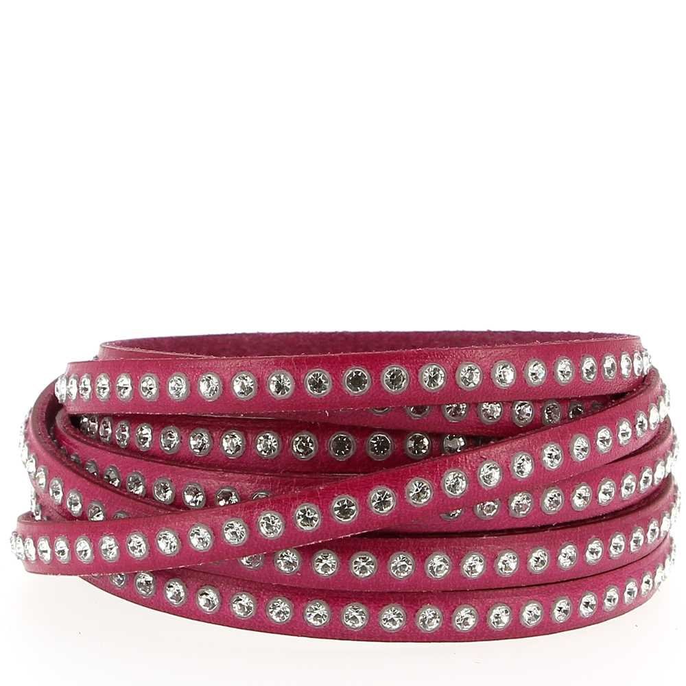 Fuchsia skinn 06 mm Swarovski strass per 20 cm