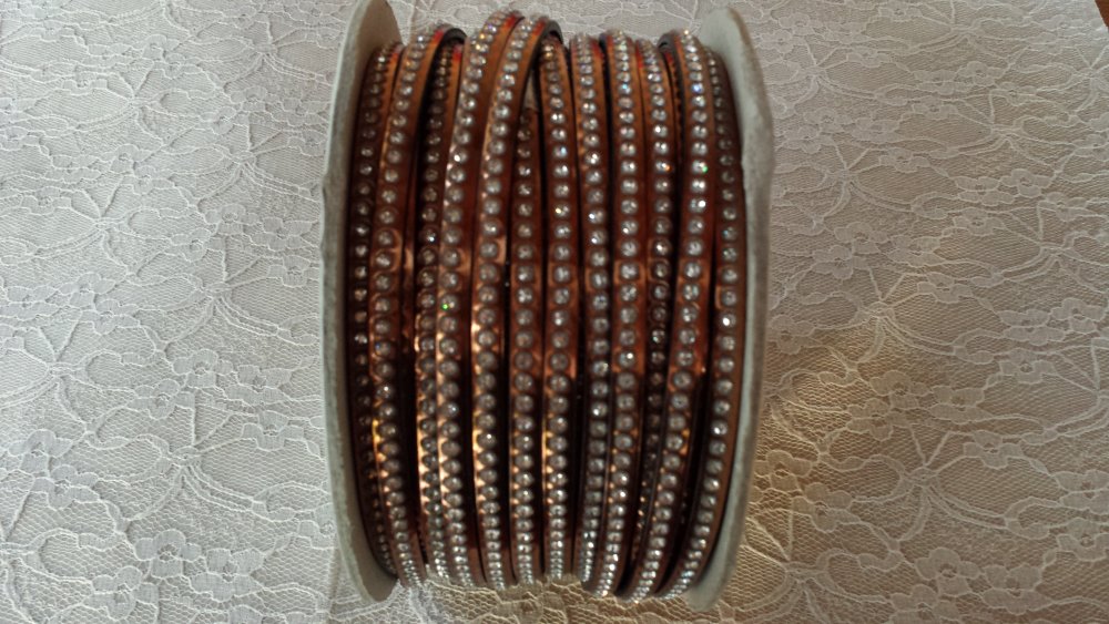 Leather Antic Mirror 06 mm Swarovski Strass per 20 cm