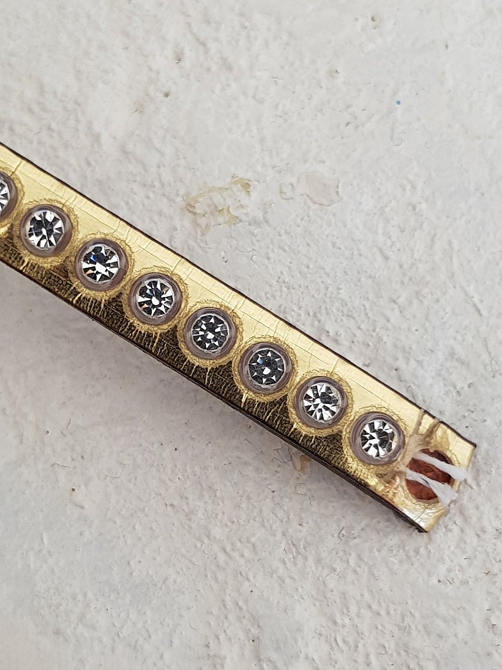 Gull speil skinn 06 mm Swarovski Strass per 20 cm