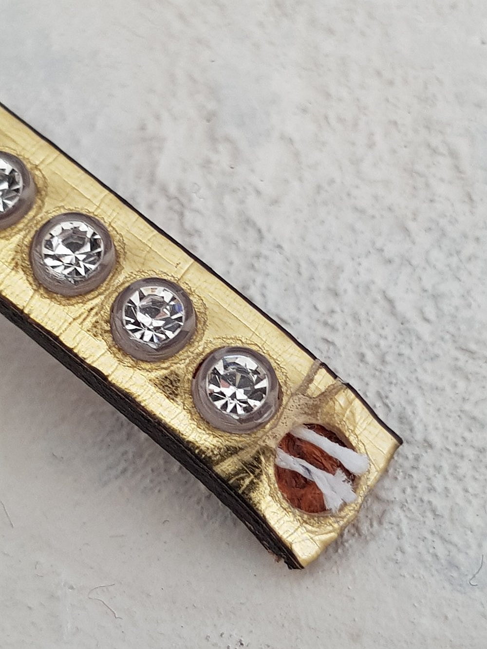 Gull speil skinn 06 mm Swarovski Strass per 20 cm