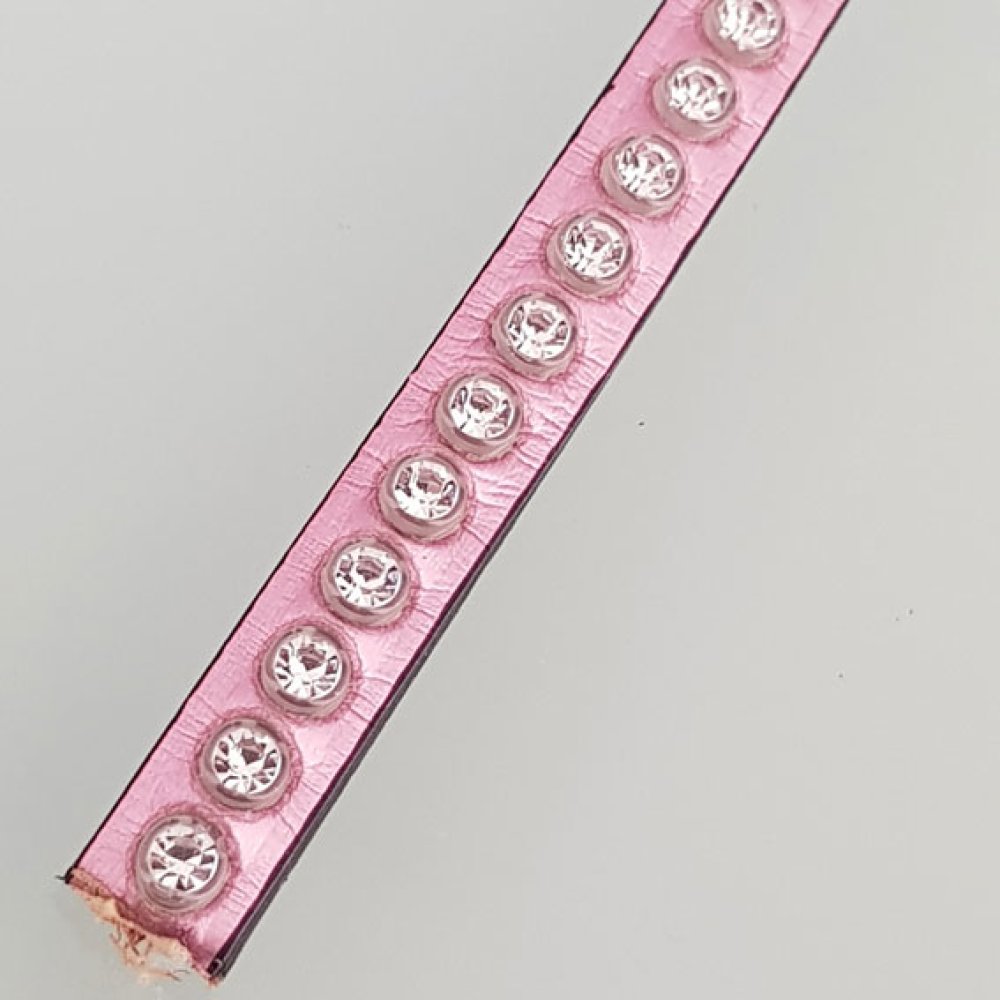 Lær Speil Rosa Metall 06 mm Swarovski Strass per 20 cm