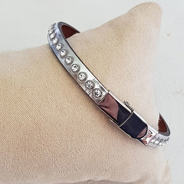 L&aelig;r Speil Rosa Metall 06 mm Swarovski Strass per 20 cm