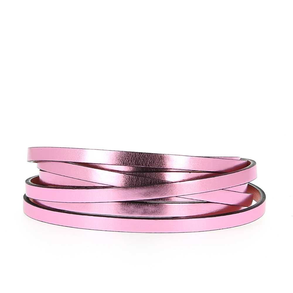 Lær Speil Rosa Metall 06 mm x 20 cm