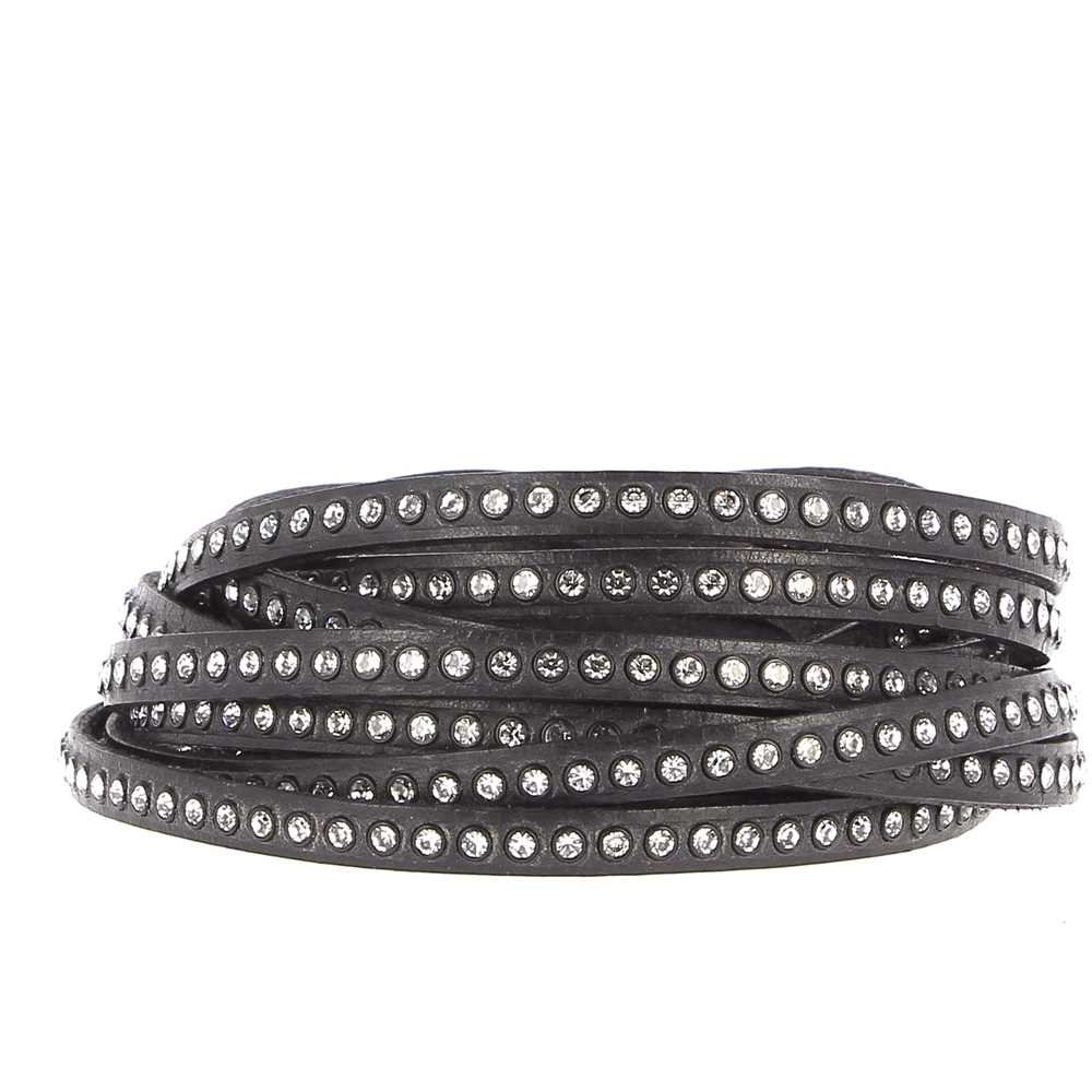 06 mm svart skinn Swarovski Strass per 20 cm