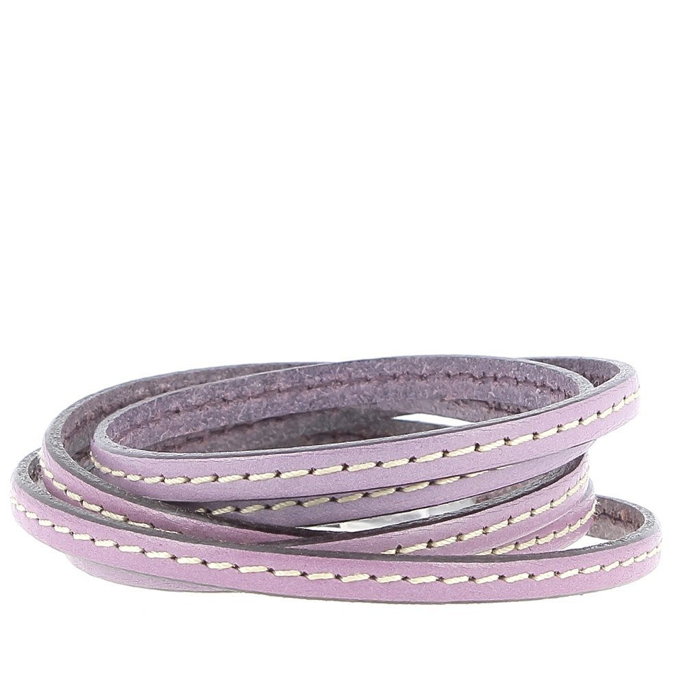 Flatt kalveskinn Lilla 05 mm x 20 cm Sydd 1 hvit tråd
