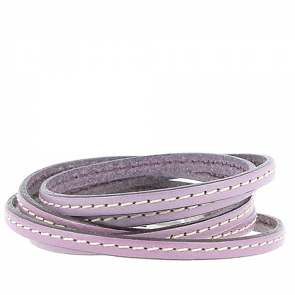 Flatt kalveskinn Lilla 05 mm x 20 cm Sydd 1 hvit tr&aring;d