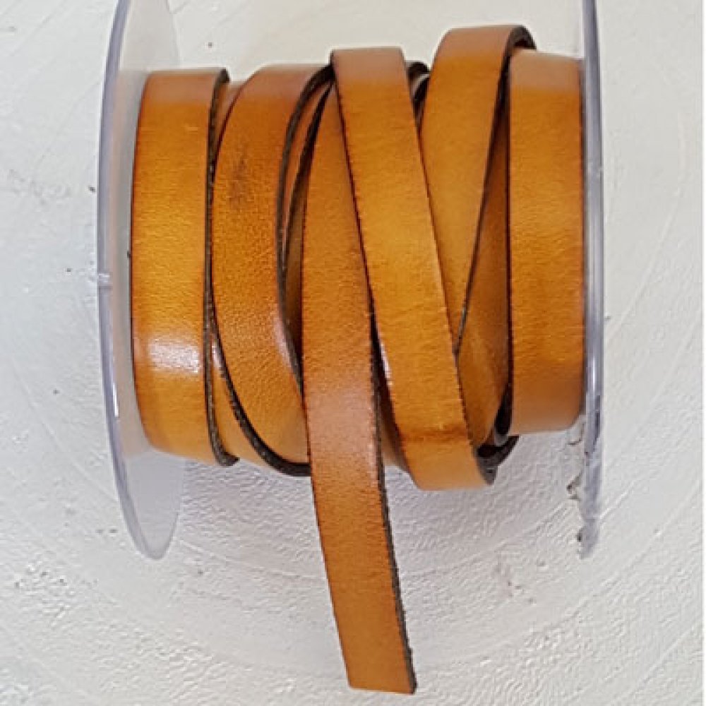 10mm flat mørk oransje kalveskinn glatt per 20cm