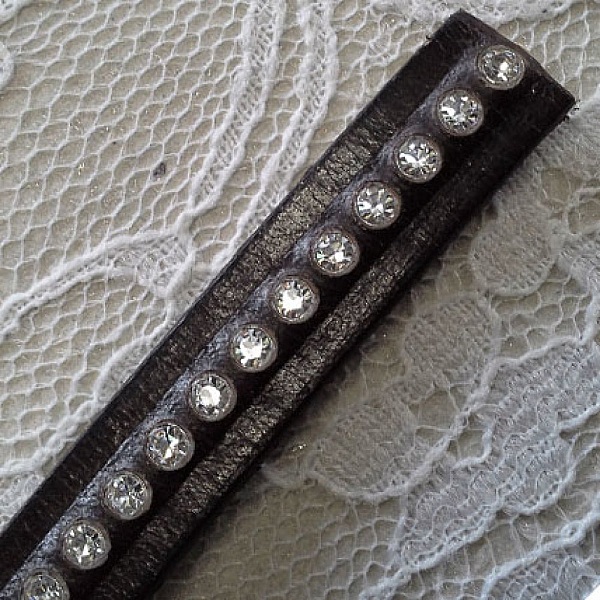 L&aelig;r Testa-Moro 10 mm Swarovski Strass per 20 cm