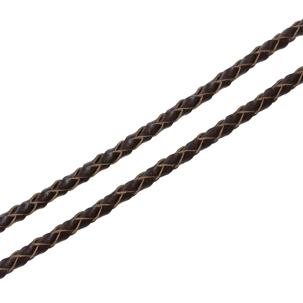 Rundt flettet skinn Coffee 03 mm x 2 meter