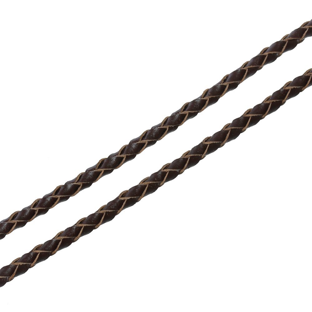 Rundt flettet skinn Coffee 03 mm x 2 meter