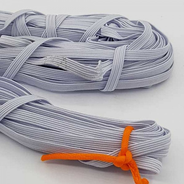 Flat maske elastisk 5 mm hvit N&deg;03 x 14,50 meter