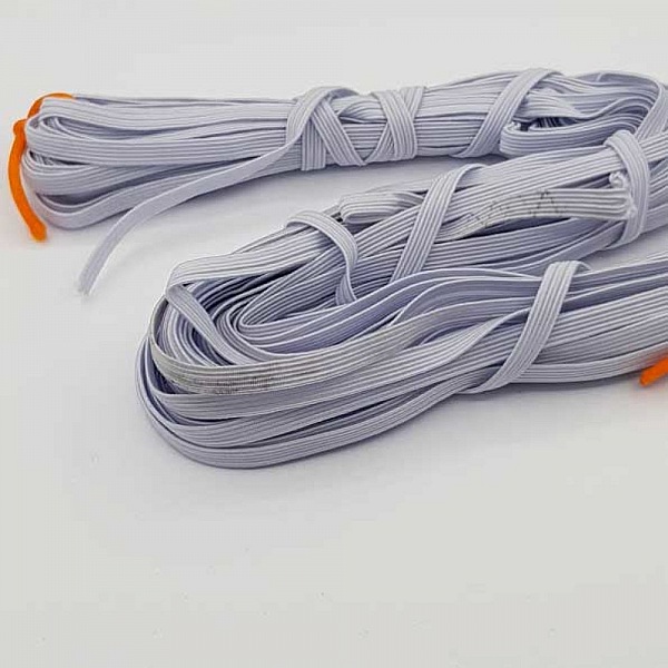 Flat maske elastisk 5 mm hvit N&deg;03 x 14,50 meter