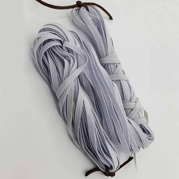 Flatmaske elastisk 5 mm hvit N&deg;03 x 12 meter - 02