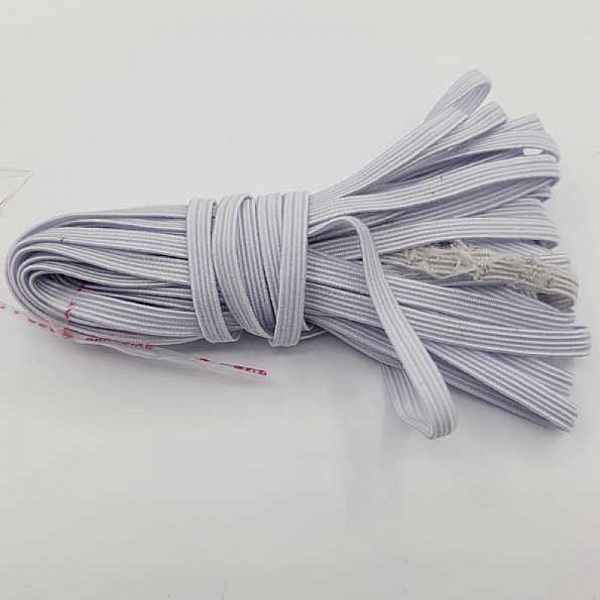 Flat maske elastisk 5 mm hvit N&deg;03 x 7.50 meter