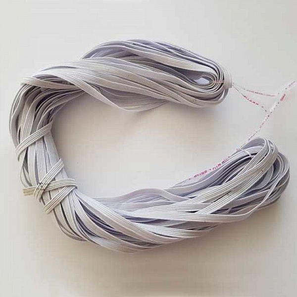 Elastique masque plat 5 mm blanc N&deg;03 x 20 m&egrave;tres