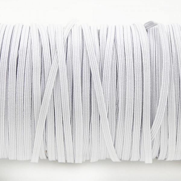 Flat maske elastisk 5 mm HVIT N&deg;02 til 10 cm