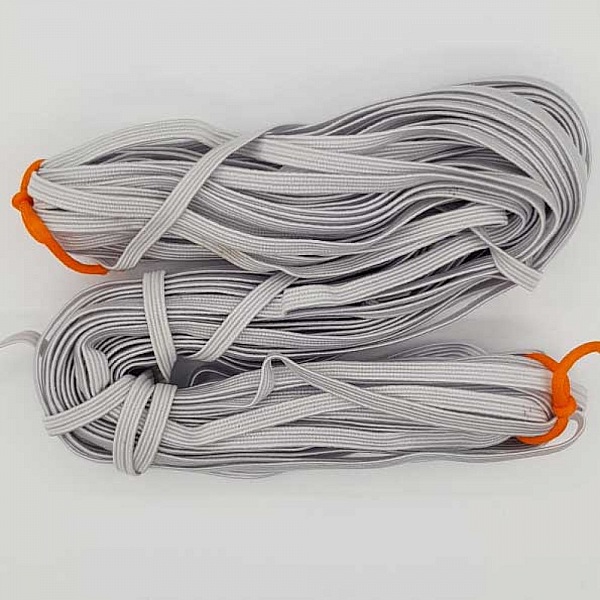 Flat maske elastisk 5 mm hvit N&deg;03 x 18.5 meter