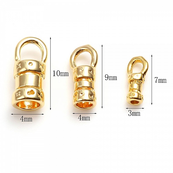Embout Pour Cordon 9 x 4 mm Plaqu&eacute; Or 18K