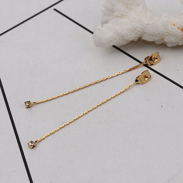 Ekte gullbelagt kobber &oslash;redobb nr. 01 med gjennomsiktig strass