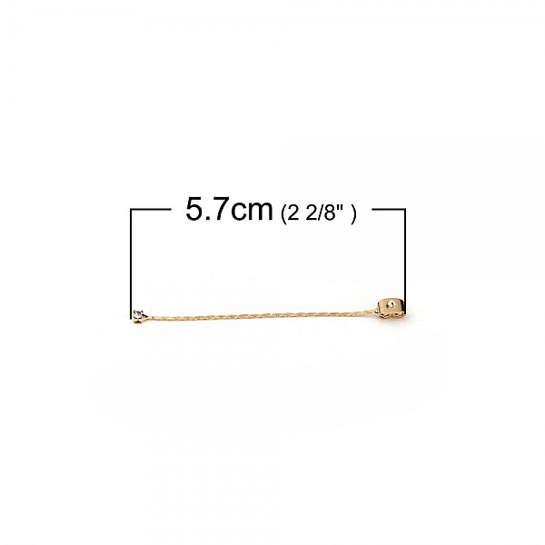 Ekte gullbelagt kobber &oslash;redobb nr. 01 med gjennomsiktig strass