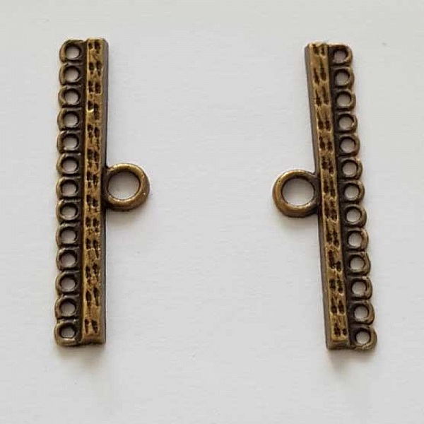 Embout fermoir multi rangs 13 trous Bronze N&deg;01