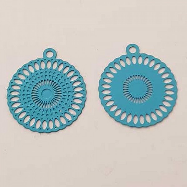 Estampe N&deg;01 Rosace Turquoise 20 x 17 mm