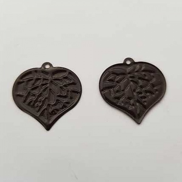 Estampe N&deg;04 Feuille Marron Fonc&eacute; 17 x 17 mm