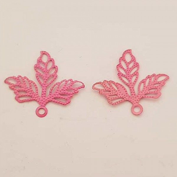 Estampe N&deg;08 Feuille Rose 23 x 25 mm