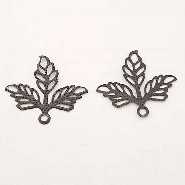 Estampe N&deg;08 Feuille Gris 23 x 25 mm