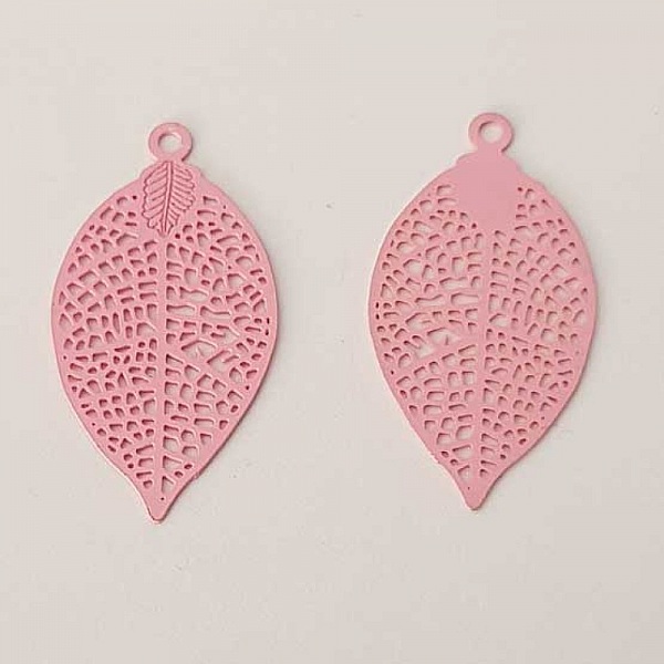 Estampe N&deg;13 Feuille 28 mm Rose