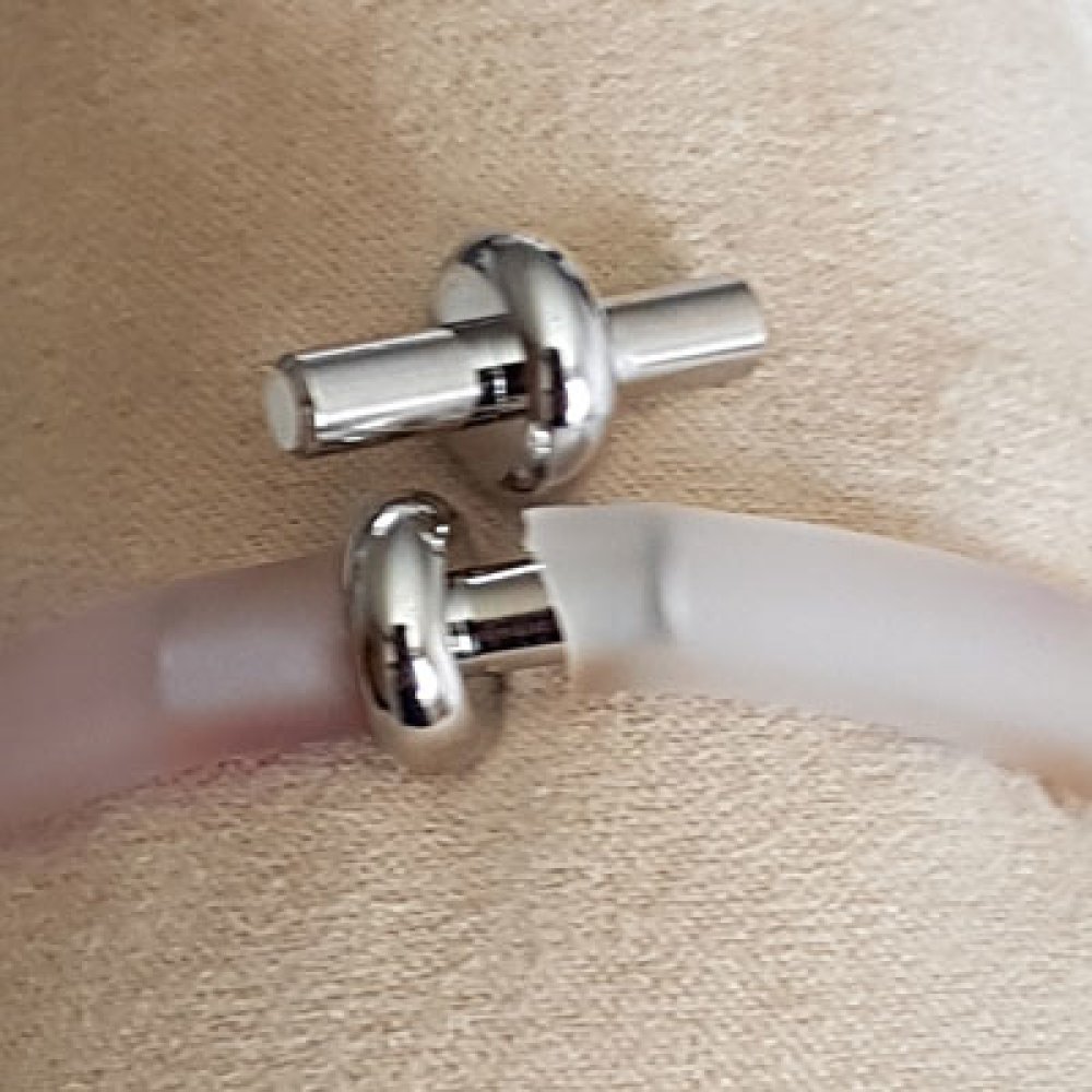 Sølvlås for hul PVC-snor 6,5 mm