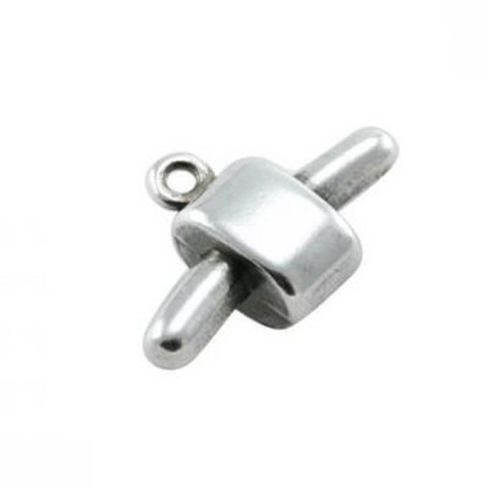 Sølvlås for hul pvc-snor 5 mm