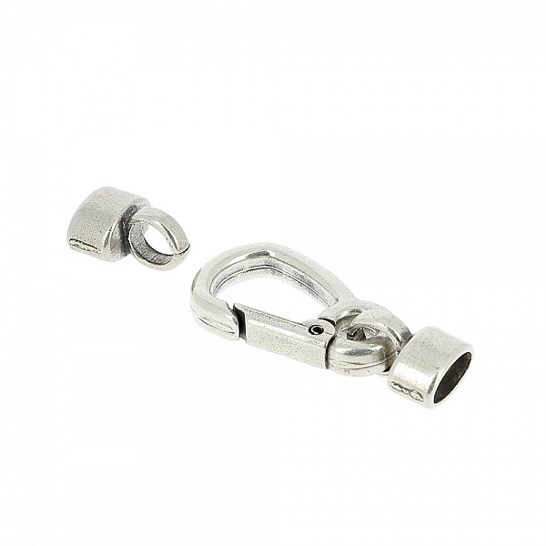 10 mm karabinkrok i Zamak-l&aelig;r med karabinl&aring;s