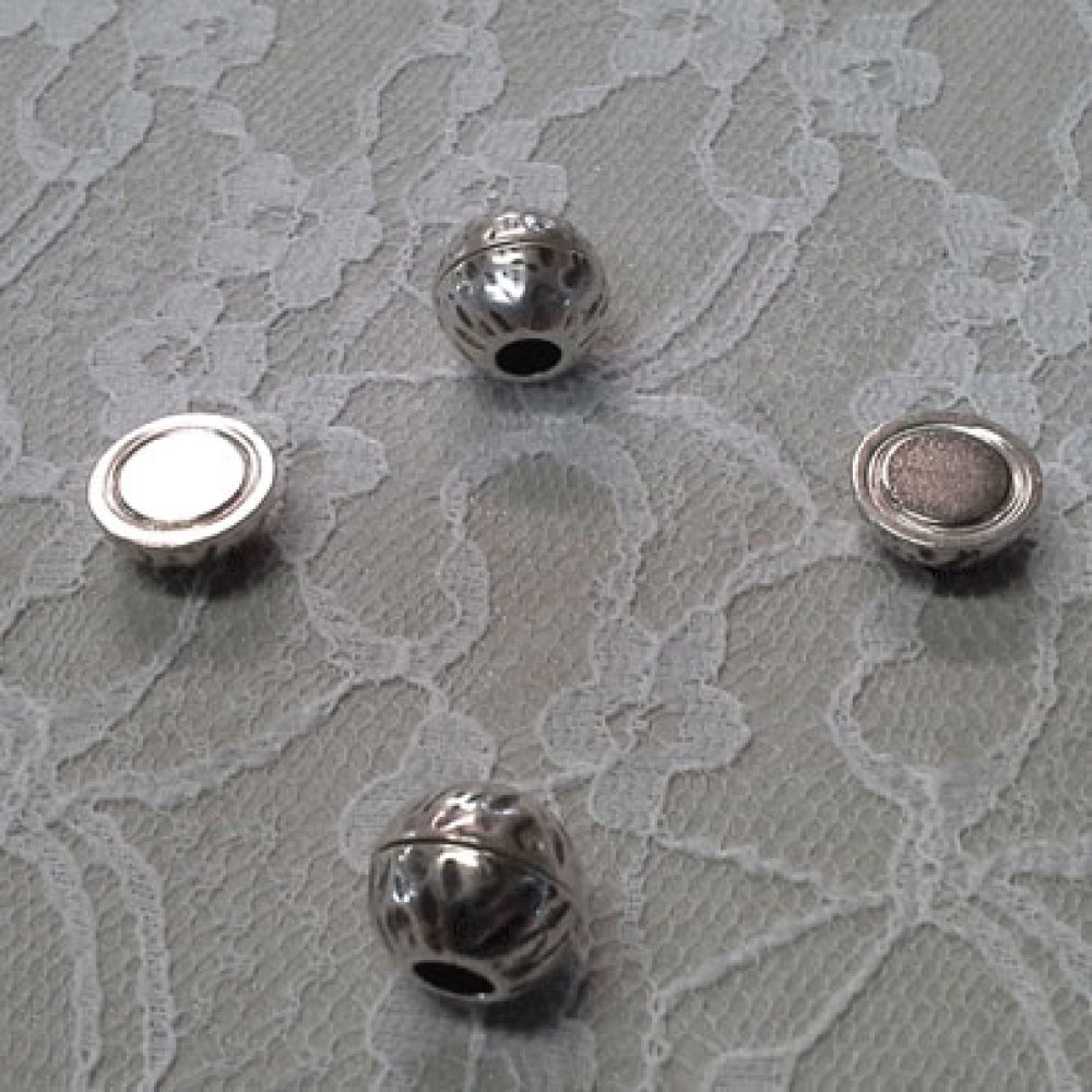 Magnetisk zamak lås for lær Rund 05 mm