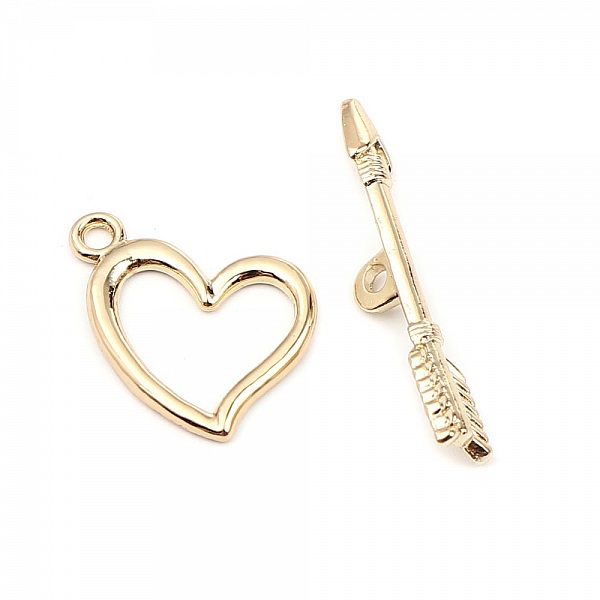 16K gullbelagt vippel&aring;s med hjerte og pil design N&deg;01
