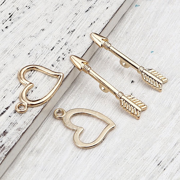 16K gullbelagt vippel&aring;s med hjerte og pil design N&deg;01