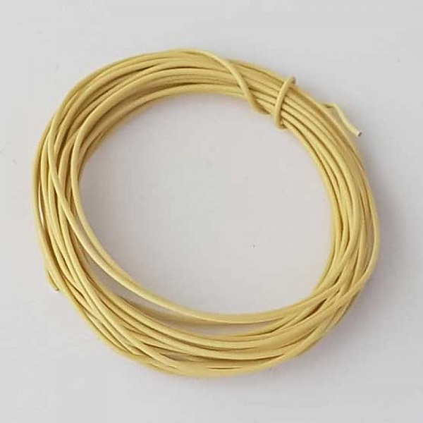 Fil M&eacute;tal Plastifi&eacute; 0.8 mm Cr&egrave;me x 3 m&egrave;tres