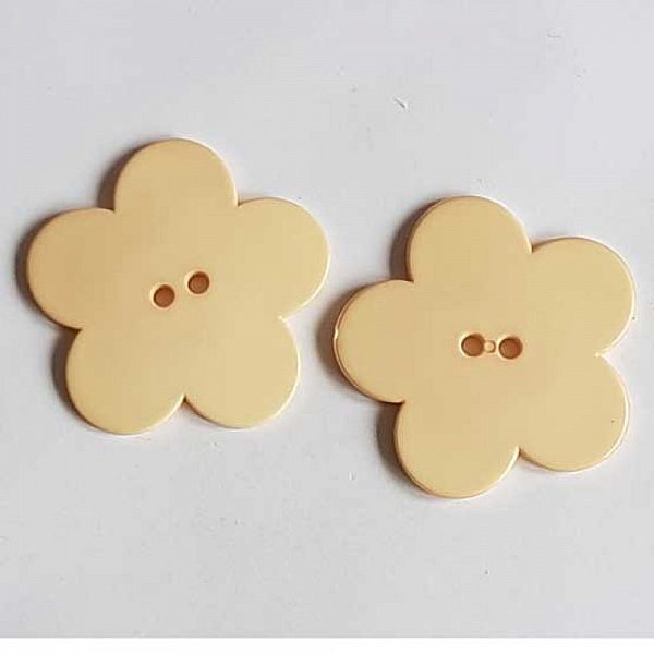 Fleur Big Pop r&eacute;sine 58mm 2 trous Beige