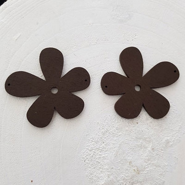 Flower Wood anheng eller kontakt 57 mm Brun