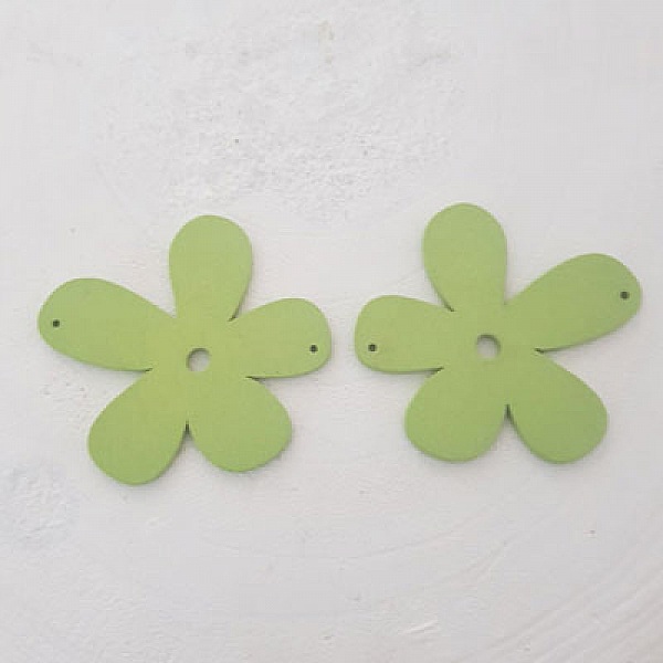 Flower Wood anheng eller kontakt 57 mm Gr&oslash;nn