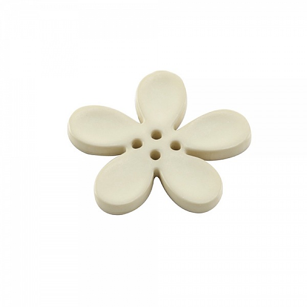 Fleur Orchid&eacute;e r&eacute;sine 4 trous 40 x 3 mm Beige 02