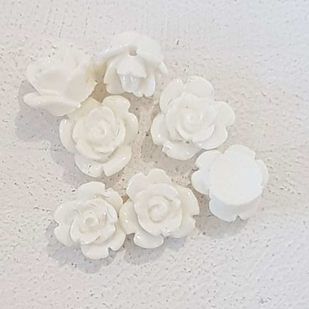 Syntetisk blomst 09 mm N°01-03 Hvit