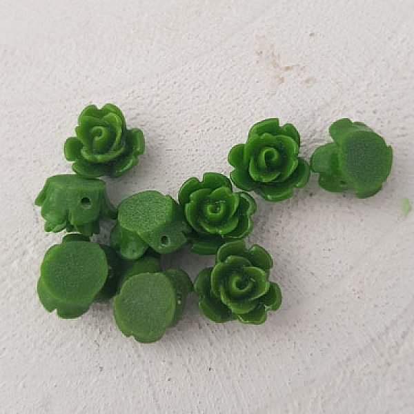 Syntetisk blomst 09 mm N&deg;01-25 M&oslash;rkegr&oslash;nn