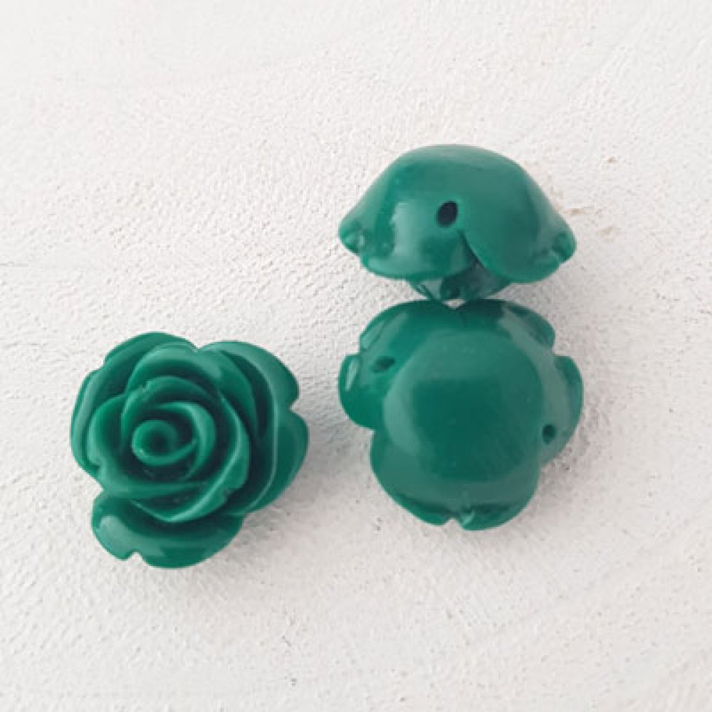 Syntetisk blomst 13 mm N°03-25 Mørkegrønn