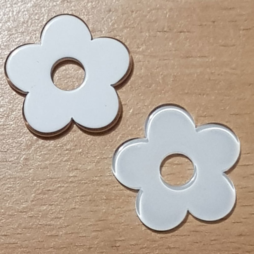 Syntetisk blomst 27 mm Hvit