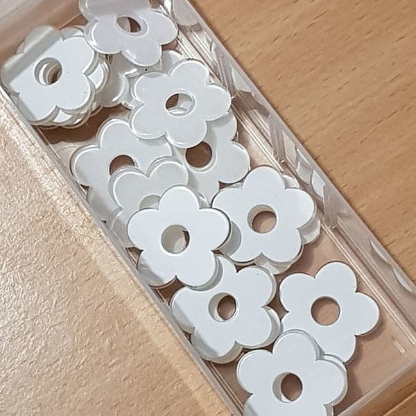 Syntetisk blomst 27 mm Hvit