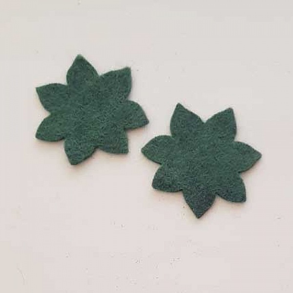 Jolie petite fleur en Feutrine 36 mm N&deg;16-07 x 2 pi&egrave;ces