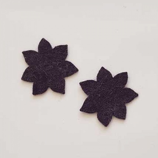 Jolie petite fleur en Feutrine 36 mm N&deg;17-07 x 2 pi&egrave;ces