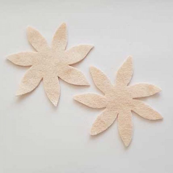 Jolie petite fleur en Feutrine 80 mm N&deg;19-01 x 2 pi&egrave;ces
