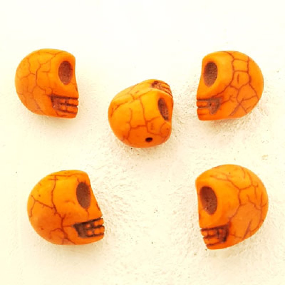 Lot 02 Howlite tonede hodeskaller 18 mm